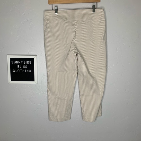 Zac & Rachel Tan Stripped Capris Size 12 - Picture 7 of 9